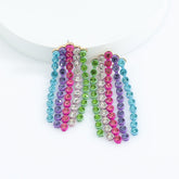 Enchanting Fairy Earrings: Waterfall Diamond, Super Fairy Crystal, Flower Stud, and White Pearl